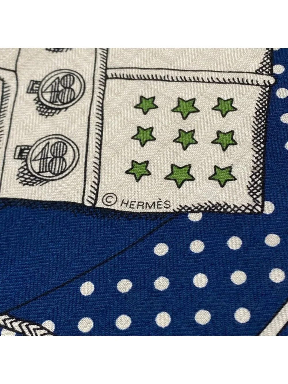 Hermes Shawl Carre Geant 140 Navy Ivory Black Zouaves Et Dragons Scarf